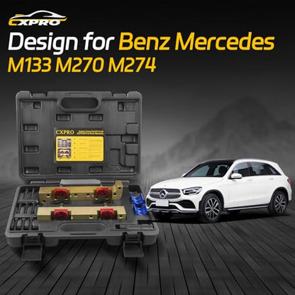 15Pcs Camshaft Locking Alignment Timing Tool, Compatible with Mercedes Benz M133 M270 M274, Engine Timing Tool Kit with Carrying Case & Gloves