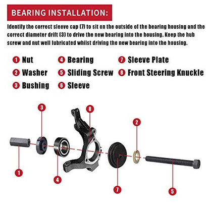 23 Pcs FWD Front Wheel Drive Bearing Adapters Puller Press Replacement Installer Removal Tool Kit