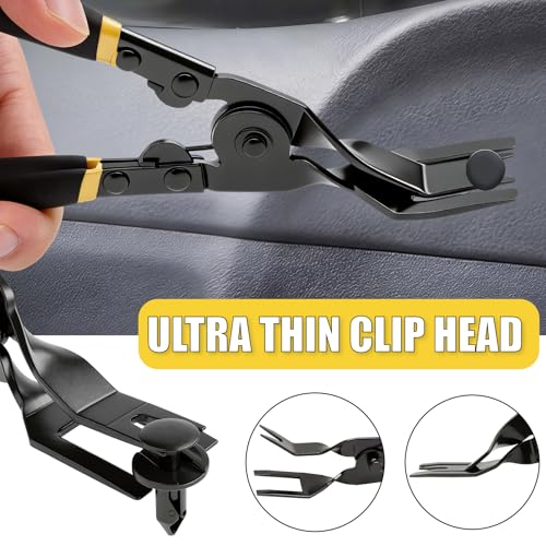 1PCS Car Clip Pliers Tool, Panel Clip Pliers Set Fastener Remover, Auto Retainer Clip Trim Rivet Removal Tool, Auto Door Car Upholstery Trim Clip Removal Tool (Black & Yellow) - color: Black & Yellow - 1 Pcs Clip Removal Plier