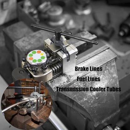 Professional Brake Line Flaring Tool Kit - 45 Degree Single, Double and Bubble Flares Pipe Flare Tool for 3/16", 1/4", 5/16", 3/8" Brake Repair Brake Flaring Tools Brake Line and Tubing Flaring Tool - size: 45 Degree Brake Line Flaring Tool Kit