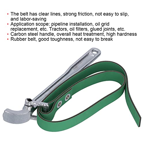 Belt Strap Wrench, Anti Skid Durable Sturdy Effortless Multi Purpose Rubber Strap Strap Filter Opener Wrench for Opening Filter