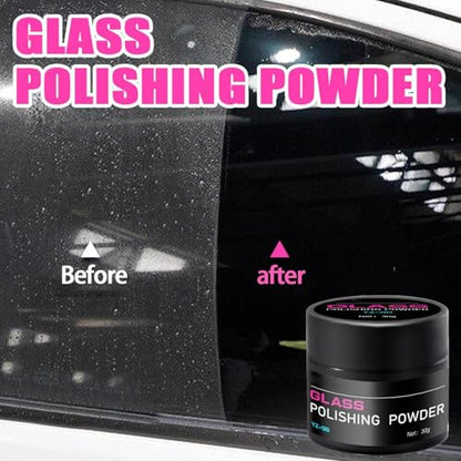 Cerium Oxide Glass Polishing Powder | Car Glass Oil Film Cleaner | Multifunctional Scratch Remover Window Repair Tool with Polishing Pad, Removes Wiper Marks, Swirls, and Water Spots - color: 30G