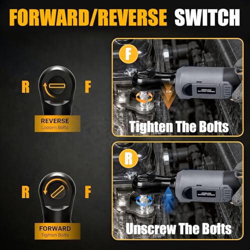 3/8" Cordless Ratchet Wrench Compatible With DEWALT 20V MAX Battery(Tool Only), 89Ft-Lbs(120N.m), Electric Ratchet Wrench Set with Variable Speed, LED Light, 5 Sockets, 3" Extension Bar, 1/2" Adapter