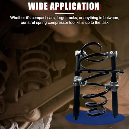 NYXOVA Coil Spring Compressor Tool, Macpherson Strut Spring Compressor Tool | Heavy Duty Ultra-Rugged Strut Spring Compressor Tool with Safety Guard,2200lb Capacity 11in Jaw Opening (Blue) - color: Blue