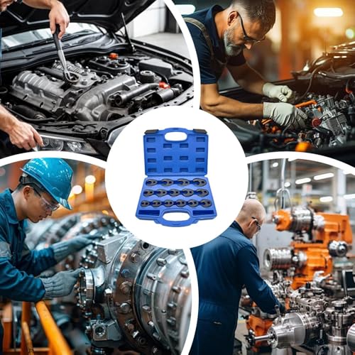 15 Piece Flare Nut Crowfoot Wrench Set for Vehicle Maintenances | Stainless Steel Construction Covers 8 To 24mm Flare Nuts Suitable Vehicle Garage Workshop And Industrial Applications Daily