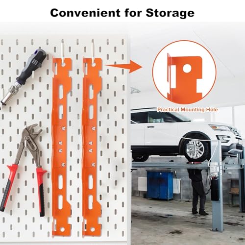 Wheel Alignment Tool with 2 Tape Measures Wrench | Rust-proof stainless. Measures camber/toe. Fits cars, SUVs, trucks w/ 14/16mm nuts. Orange. - color: Orange
