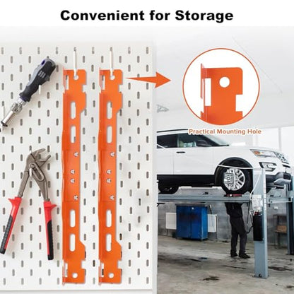Wheel Alignment Tool with 2 Tape Measures Wrench | Rust-proof stainless. Measures camber/toe. Fits cars, SUVs, trucks w/ 14/16mm nuts. Orange. - color: Orange
