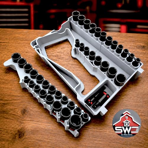 M12 FUEL Stubby 1/2 Impact Wrench 2563-20 & 43PC Socket Set 49-66-7009 Insert Organizer Compatible with Milwaukee Packout 48-22-8435