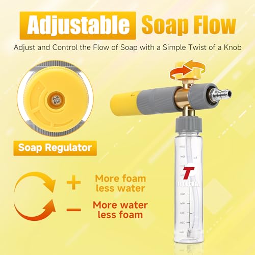 Tool Daily Foam Cannon, Small Foam Cannon for Pressure Washer, 5 Power Washer Nozzle Tips, 1/4 Inch Quick Connect - size: 100 ml