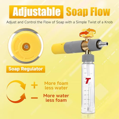 Tool Daily Foam Cannon, Small Foam Cannon for Pressure Washer, 5 Power Washer Nozzle Tips, 1/4 Inch Quick Connect - size: 100 ml