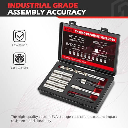M11X1.5 Metric Thread Repair Kit, with M11X1.5X30MM Stainless Steel Insert Qty 10 - size: M11x1.5x30mm
