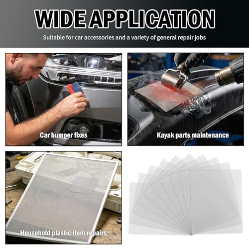 10PCS Plastic Welding Mesh for Bumper Repair,5.91×7.87 Inch Stainless Steel Wire Meshes for Reinforcement and Repair,Durable Bumper Fix Kit Mesh Sheets for Most Cars