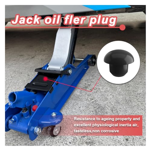 Bottle Jack Floor Jack Oil Filler Plug, 8mm Rubber Hydraulic Jack Oil Plug, Flat-Head Hydraulic Filler Bung for Oil Reservoir Hole, Horizontal Jack Hydraulic Top Pressure Rod Accessories (12PCS) - size: 12PCS