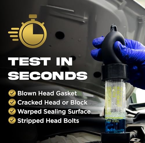 Gold Label Combustion Leak Test Fluid – 500ml (16.9 oz) | Head Gasket Tester Liquid for Gas & Diesel Engines | 100+ Tests | Fast Leak Detection for Cracked Heads, Blocks, Gaskets - style: Fluid (16.9 oz)