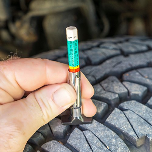 Pangda 10 Pack Tire Tread Depth Gauge Smart Color Coded Tyre Tread Depth Measuring Tool in 1/32 Inch Tire Wear Gauge for Car Semi Truck