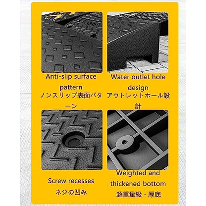 20*20 inch car service ramp, threshold ramp, plastic step ramp mat, portable step non-slip ramp with set screw groove, suitable for car, bicycle, motorcycle, threshold, road edge, etc. ( Size : - size: 100*35*10cm/39*15*4in