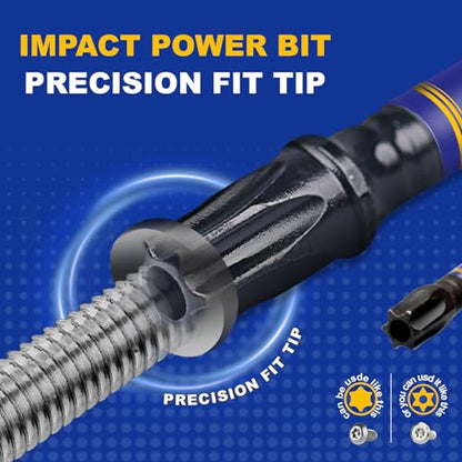 Geinxurn 2 In. Security T25 Impact Magnetic Screwdriver Bit Set, 15 Pieces #25 Torx Head Power Bit Set, S2 Alloy Steel Hollow Star Bit Set - size: 2"-15PCS, style: TT25