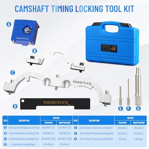 Turbo Engine Timing Tool Kit for Vauxhall Opel Chevy Chevrolet Aveo Cruze 1.0 1.2 1.4, Camshaft Holding Locking Engine Camshaft Alignment Tool set for 2009 to 2020 1.0 1.2 1.4L Chevrolet (Blue) - color: Blue
