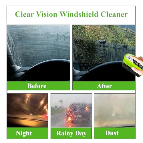 3PCS Clear Vision Windshield Cleaner, Automotive Oil Film Cleaning Brush for Car Windows, Windshield Oil Film Remover for Car,Truck,RV Windows and All Glass Surfaces - color: 3packs
