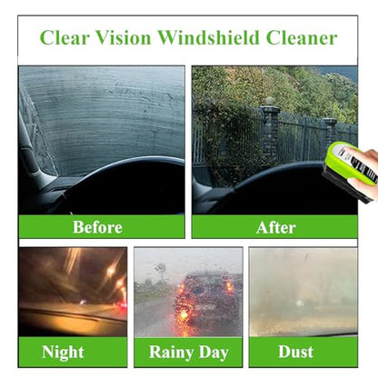 3PCS Clear Vision Windshield Cleaner, Automotive Oil Film Cleaning Brush for Car Windows, Windshield Oil Film Remover for Car,Truck,RV Windows and All Glass Surfaces - color: 3packs