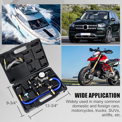 Coolant Vacuum Refill Kit, Cooling System Radiator Vacuum Purge & Fill Tool Kit, Automotive Coolant Filler with Universal Adapter Hoses for Car Motorcycle Truck Airlift Use Black - color: Black Case
