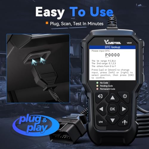 VDIAGTOOL VD31 Enhanced OBD2 Scanner, 3-in-1 Check Engine Code Reader, OBD2 Scanner Diagnostic Tool with Car Battery Tester & Car Key Battery Tester, Car Code Reader for Cars and Trucks All Cars 1996+