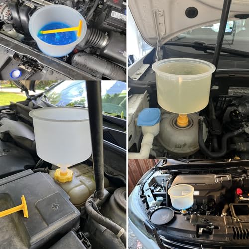 Coolant Filling Funnel Kit with Coolant Tester, Fluid and Oil Set Funnel Flexible Draining Tool