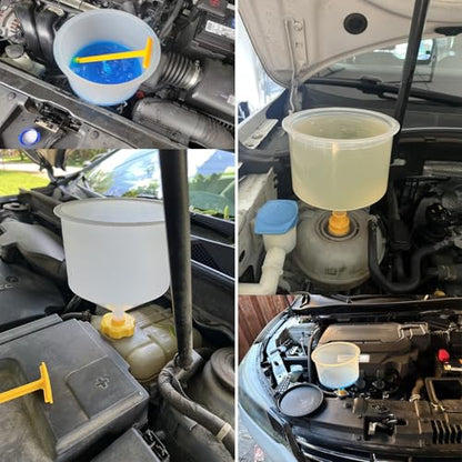 Coolant Filling Funnel Kit with Coolant Tester, Fluid and Oil Set Funnel Flexible Draining Tool