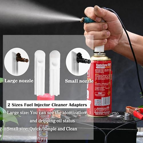 Car Fuel Injector Cleaner Kit, Universal Fuel Injectors Flush Cleaner Adapter DIY Cleaning Tool Kit with Test Lead, Fuel Injector Tester Fuel Pump Pressure Test