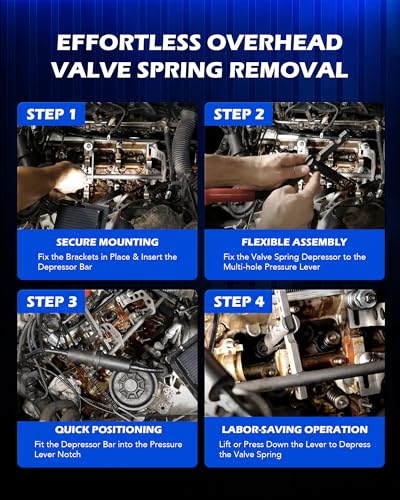 OMT Valve Spring Compressor, Valve Stem Tool Valve Holder Tool Valve Keeper | Universal Overhead Engine Valve Spring Remover and Installer OHV OHC Compressor Tool