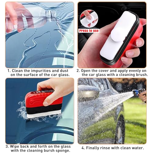 Automotive Cleaning Brush, Reusable Windshield & Glass Cleaner, Oil & Dirt Remover, Improves Visibility, Ergonomic Hydrophobic Tool for Car and Home Use