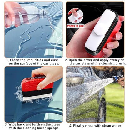Automotive Cleaning Brush, Reusable Windshield & Glass Cleaner, Oil & Dirt Remover, Improves Visibility, Ergonomic Hydrophobic Tool for Car and Home Use