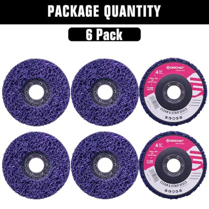 Stripping Discs 4-1/2" Paint & Rust Removal Wheels for Angle Grinder, Rust Remover Discs, Clean and Remove Paint Coating Rust Welds Oxidation 6-Pack(Purple) - color: PURPLE