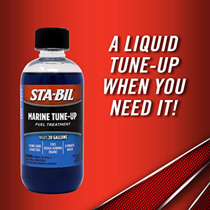 STA-BIL Marine Tune-Up Fuel Treatment – Cleans Carburetors and Injectors – Fixes Rough Running Engines – Eliminates Water – Treats up to 20 Gallons – 8 oz. (22313), Blue, 8oz | Treats 20 gallons. Cleans fuel systems, removes water, and restores performanc