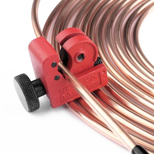 Turcee Double and Single Brake Line Flaring Tool Kit,Steel Brake Flaring Tool Kit Include 5 Adapters,Tube Cutter,Flaring Cone,Flare Rod,Professional Brake Flare Tool Kit for Brake Lines