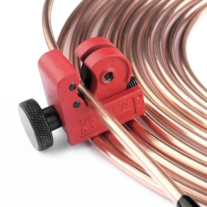 Turcee Double and Single Brake Line Flaring Tool Kit,Steel Brake Flaring Tool Kit Include 5 Adapters,Tube Cutter,Flaring Cone,Flare Rod,Professional Brake Flare Tool Kit for Brake Lines