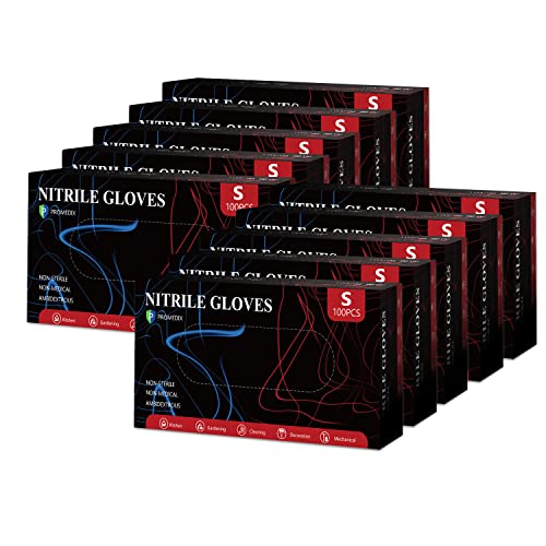 PROMEDIX P Nitrile Disposable Gloves,4mil-100 Count,Gloves Disposable Latex Free,Powder Free for Cooking,Household,Food safe - size: Large, style: Black of 1000