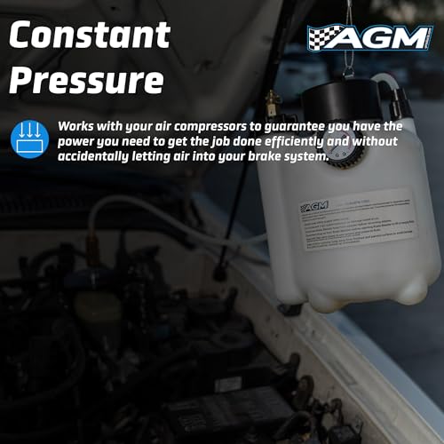 3L Capacity Professional Pressure Vacuum Brake Bleeder Kit - One Man Brake Bleeder Kit works w/ ABS, Air Compressors - Includes 1L Catch Bottle, Syringe, Filler Cap Wrench - Break In Kits for Vehicles