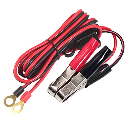 Battery Alligator Clips to O Ring Terminal Harness Wire 2 Pin Lug Cable (6ft) - size: 6ft