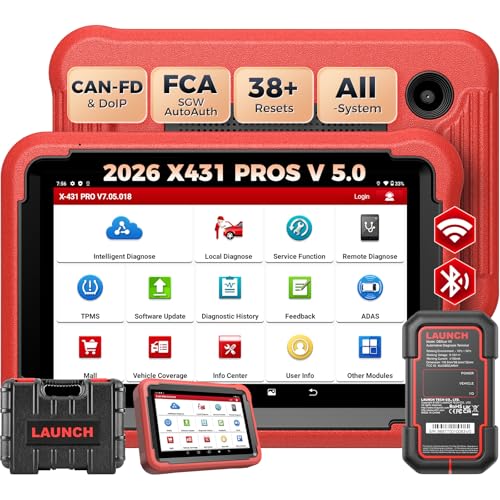 Launch X431 PROS V5.0 2026 Bluetooth Bidirectional Scan Tool with ECU Code | 2 Yrs Update, CANFD DOIP OBD2 Scanner, FCA SGW, 38+ Reset for All System Car Diagnostic, Upgraded of PROS Elite, Same as V+