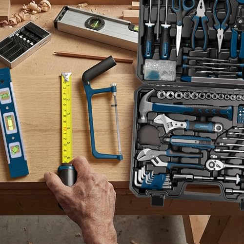Enventor Tool Set, 220-Piece Home Tool Kit with Toolbox, Wrench and Hand Tools for Home Repairs, Auto Maintenance, DIY & General Use,Household Repair Tools for Men & Women, Blue - color: Blue