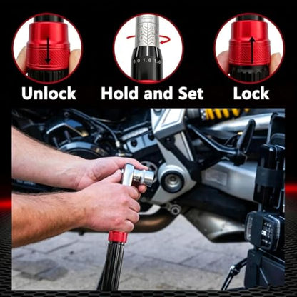 1/4" Drive Click Torque Wrench Set, 2-24 N.m, 32Pcs Bicycle Torque Wrench Kit with Extension Bar, Adapters & Bits, for Bike, Motorcycle or General Household Repair with Portable Case