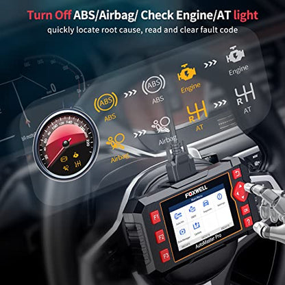 FOXWELL Car Scanner NT604 Elite OBD2 Scanner ABS SRS Transmission | Check Engine Code Reader for Cars and Trucks, Diagnostic Scan Tool with SRS Airbag, Automotive Diagnostic Tool with Live Data