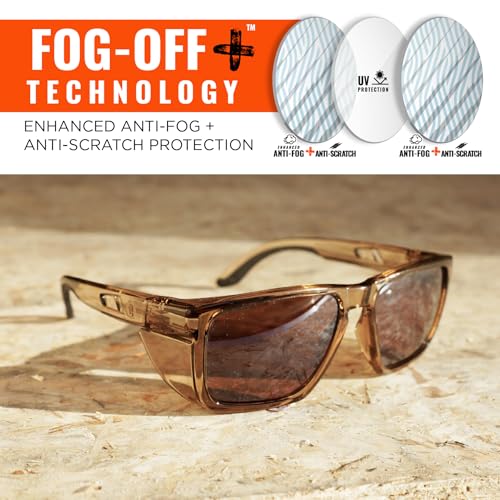 Ergodyne Skullerz SIXTEN Safety Sunglasses with Side Shields, Anti Fog - color: Bronze Mirror Lens