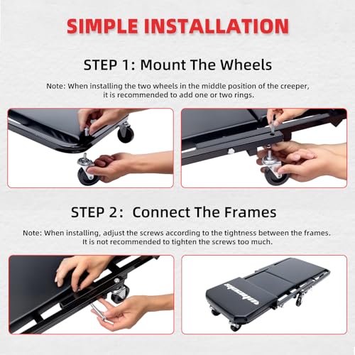 Mechanic Creeper 36 inches 3-in-1 Mode Z Seat 340lbs Capacity, Foldable Garage Adjustable Rolling Folding with 6pcs Wheels Roller, Lay Down Sit Lean Back, Under Car Auto Repair, Black, Man Gift - color: Black