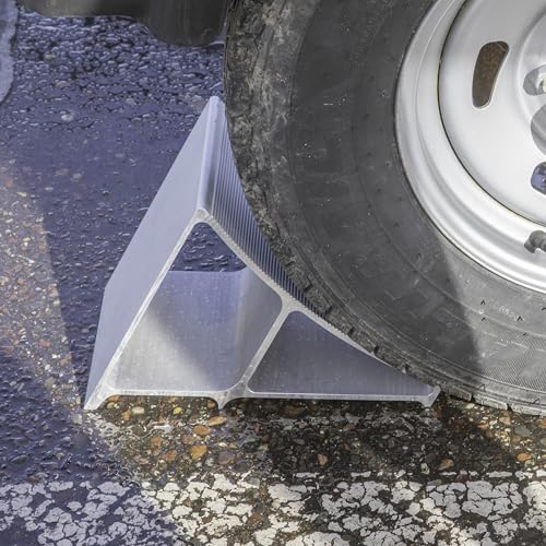 Extreme Max 5001.6798 Premium Lightweight Aluminum Wheel Chock with Ribbed Slope and Grip Teeth - Anti-Slip Claw Base for Trailers, RVs & 5th Wheels, Set of 4 - style: Set of 4