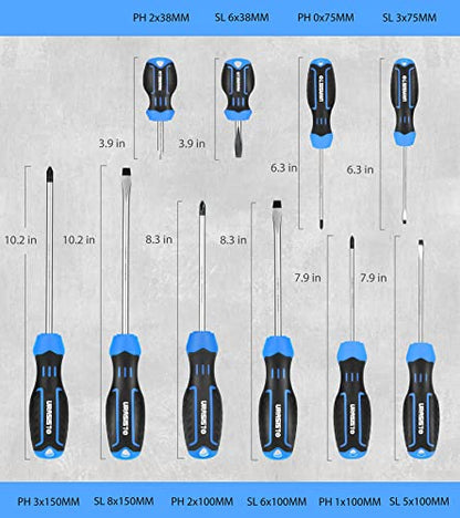 URASISTO 120-pieces Magnetic Screwdrivers Sets Includes Sockets, Slotted, Phillips, Hex, Torx and Precision Screwdriver Set Tools for Men, Repair Home