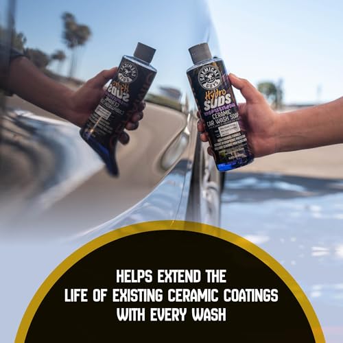 Chemical Guys, HydroSuds Ceramic High Foaming Car Wash Soap, Berry, 16 oz | Ceramic polymers add gloss and water beading, thick foam for cannons, guns or buckets, sweet berry scent - size: 16 Fl Oz (Pack of 1)
