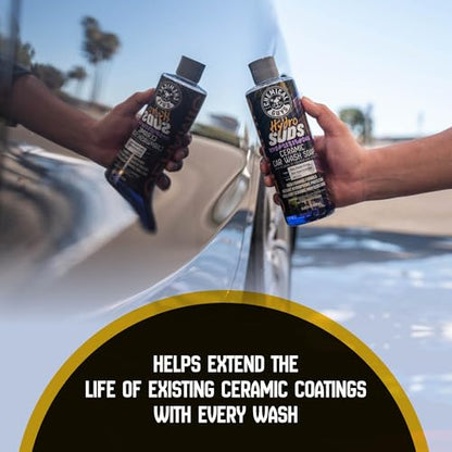 Chemical Guys HydroSuds Ceramic SiO2 Shine High Foaming Car Wash Soap, Works with Foam Cannons, Foam Guns, and Bucket Washes, Berry Scent, Safe for Cars, Trucks, and RVs - 1 Gallon - size: 128 Fl Oz (Pack of 1)