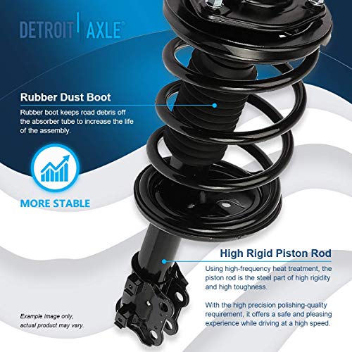 Detroit Axle - Front Struts for 2006-2010 Kia Optima 2007-2010 Magentis 2007-2011 Rondo, 2 Ready Suspension Struts w/Coil Spring Assembly 2008 2009 Replacement Quick Install Ready Strut Shock - size: 171135_171136/PAIR